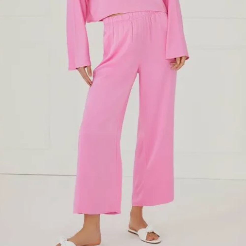 Something Navy Silky Wide Leg Pants